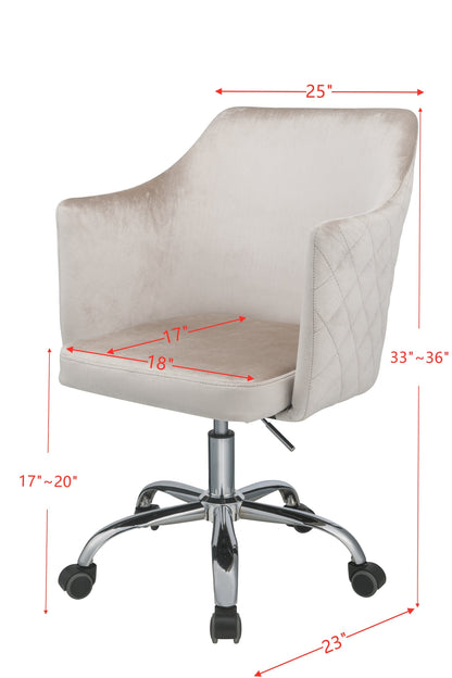 ACME Cosgair Office Chair in Champagne Velvet & Chrome 92506