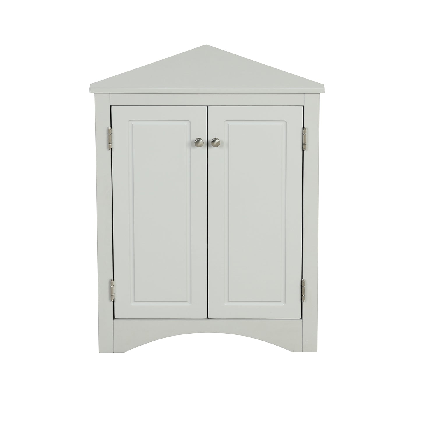 Grey Triangle Bathroom Storage Cabinet with Adjustable Shelves, Freestanding Floor Cabinet for Home Kitchen