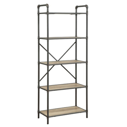 ACME Itzel Bookshelf in Antique Oak & Sandy Gray 97164