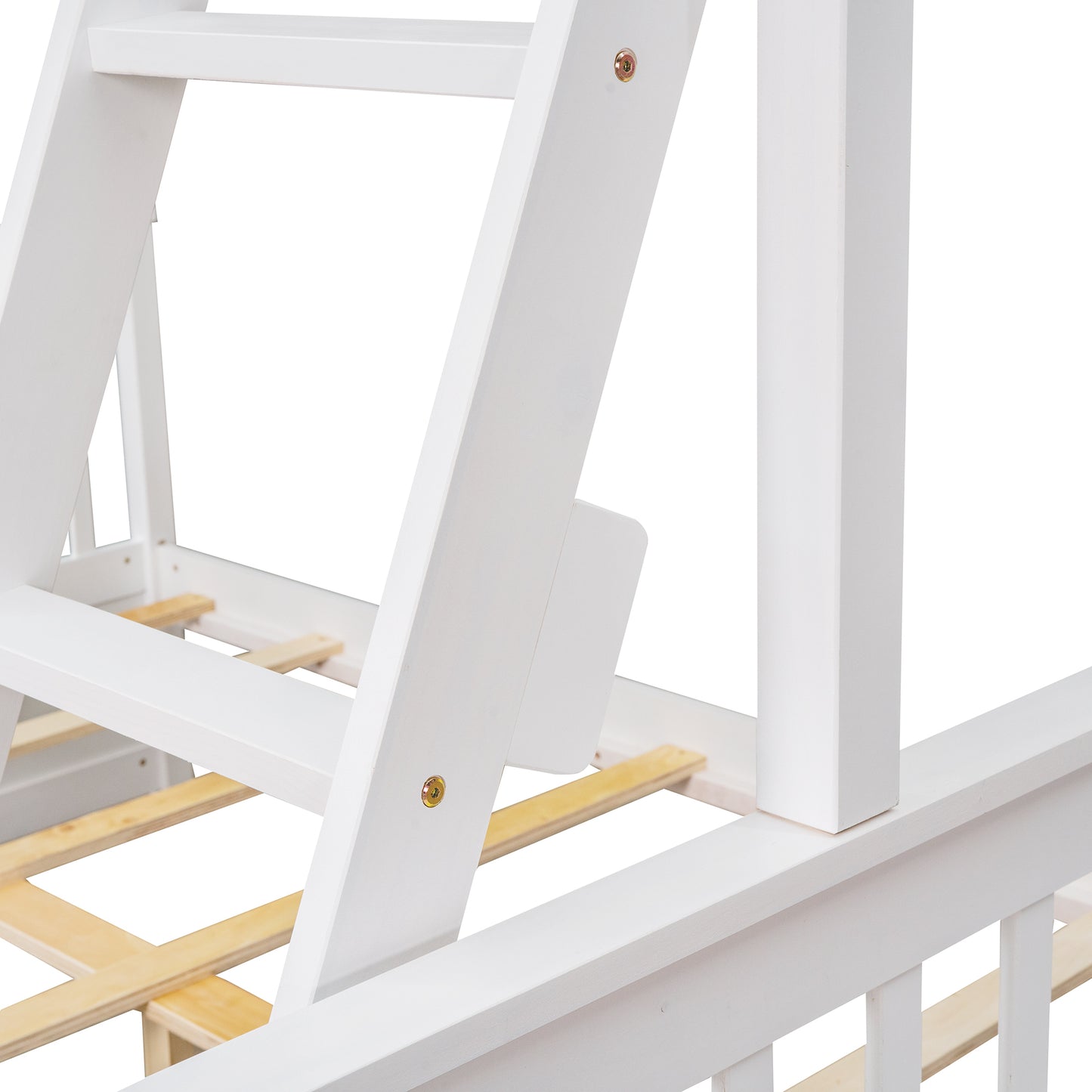 Twin-Over-Full Bunk Bed with Ladders and Two Storage Drawers (White) ( old sku:LT000165AAK）