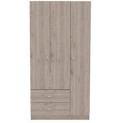 Rowaton 2-Drawer 3-Door  Armoire Light Gray