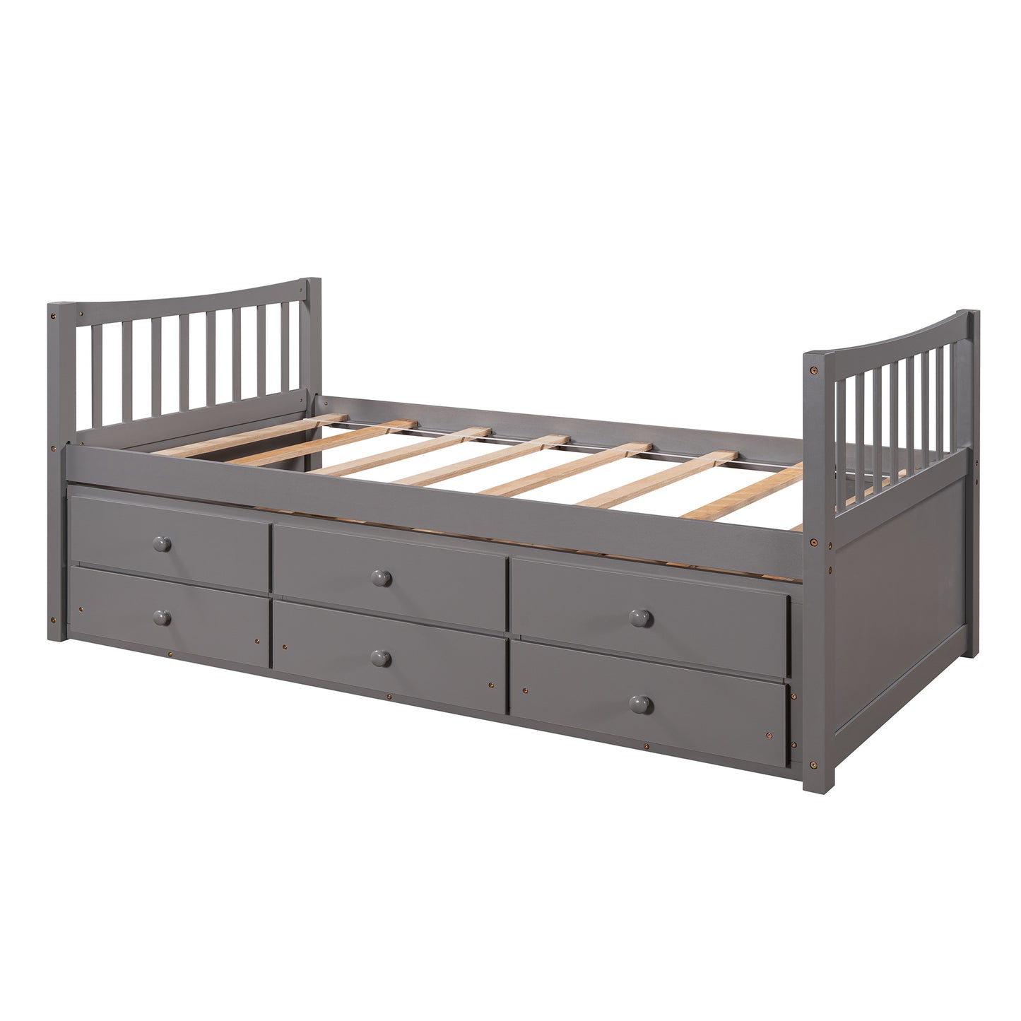 Daybed with Trundle and Drawers, Twin Size, Gray(Old SKU: LP000041EAA,LP000041AAE)