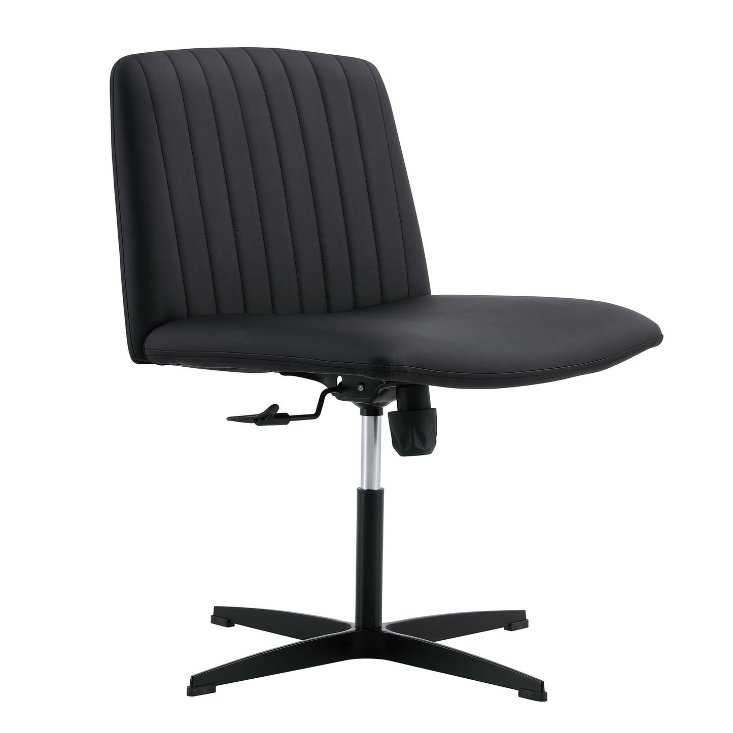 Black High Grade Pu Material. Home Computer Chair Office Chair Adjustable 360 ° Swivel Cushion Chair With Black Foot Swivel Chair Makeup Chair Study Desk Chair. No Wheels