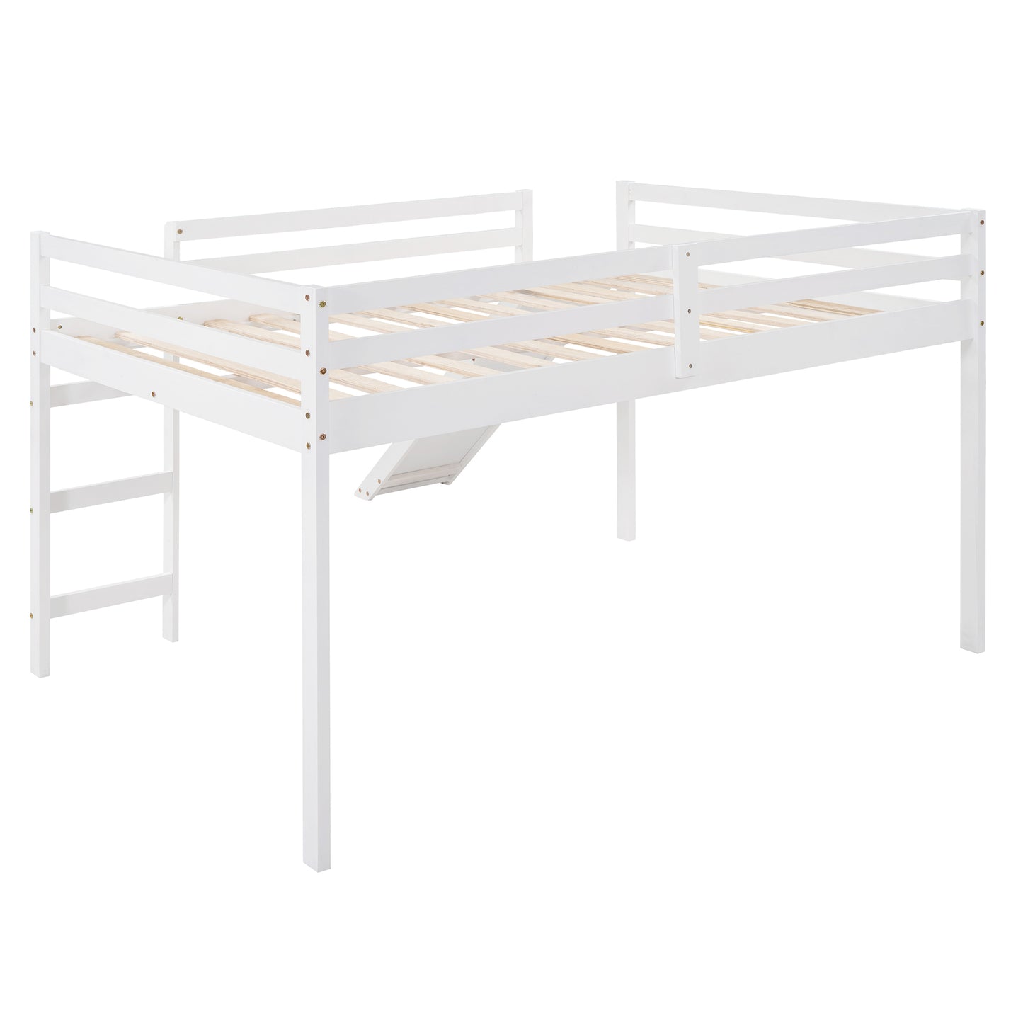 Loft Bed with Slide, Multifunctional Design, Full (White)(OLD SKU :WF281157AAK)