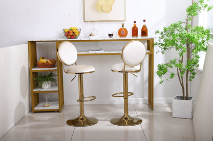 Bar Stools with Back and Footrest Counter Height Dining Chairs  2pcs/ctn