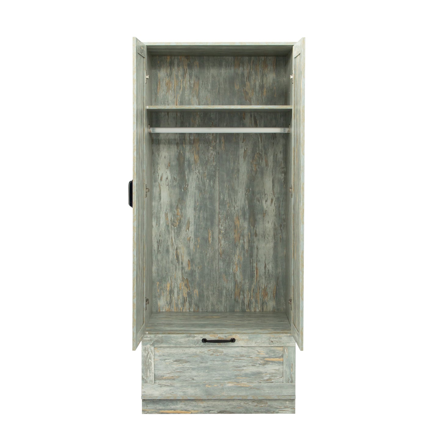 High wardrobe and kitchen cabinet with 2 doors,Grey