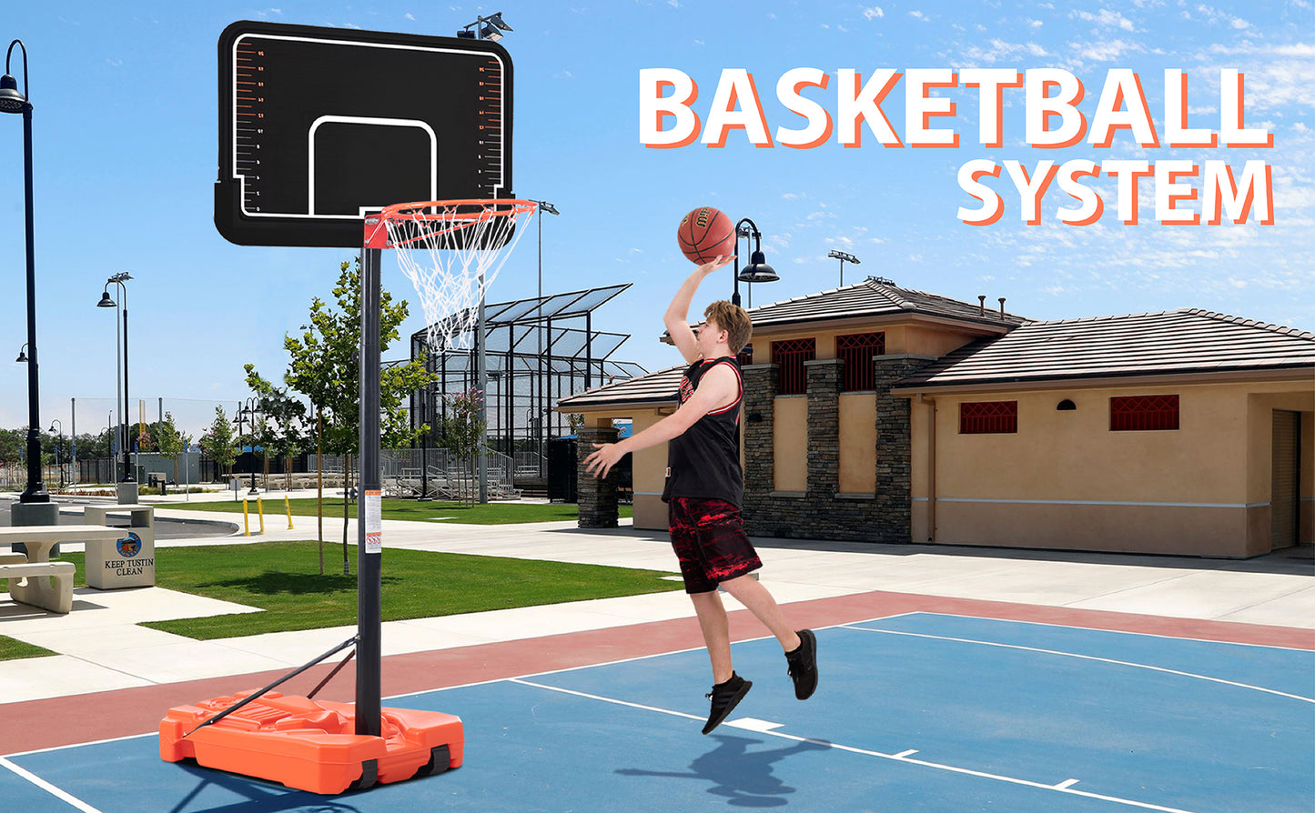 Portable Basketball Hoop & Goal with Vertical Jump Measurement, Outdoor Basketball System with 6.6-10ft Height Adjustment for Youth, Adults