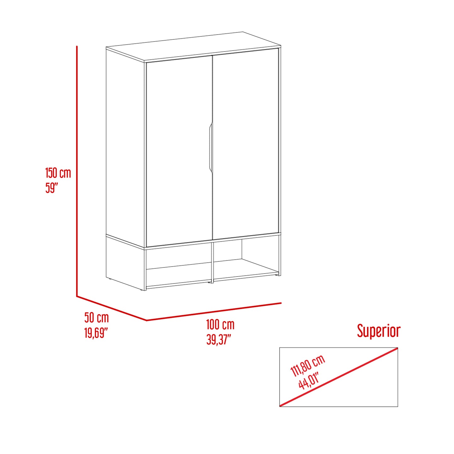 Logan 2-Shelf Armoire Light Oak and White