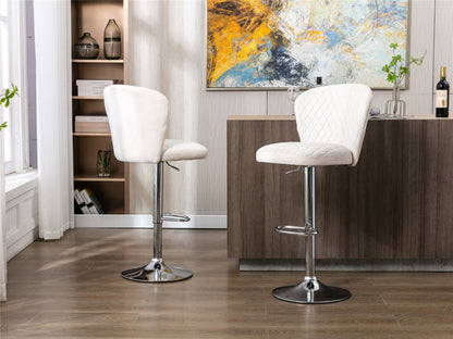 COOLMORE  Bar Stools with Back and Footrest Counter Height Dining Chairs Set of 2