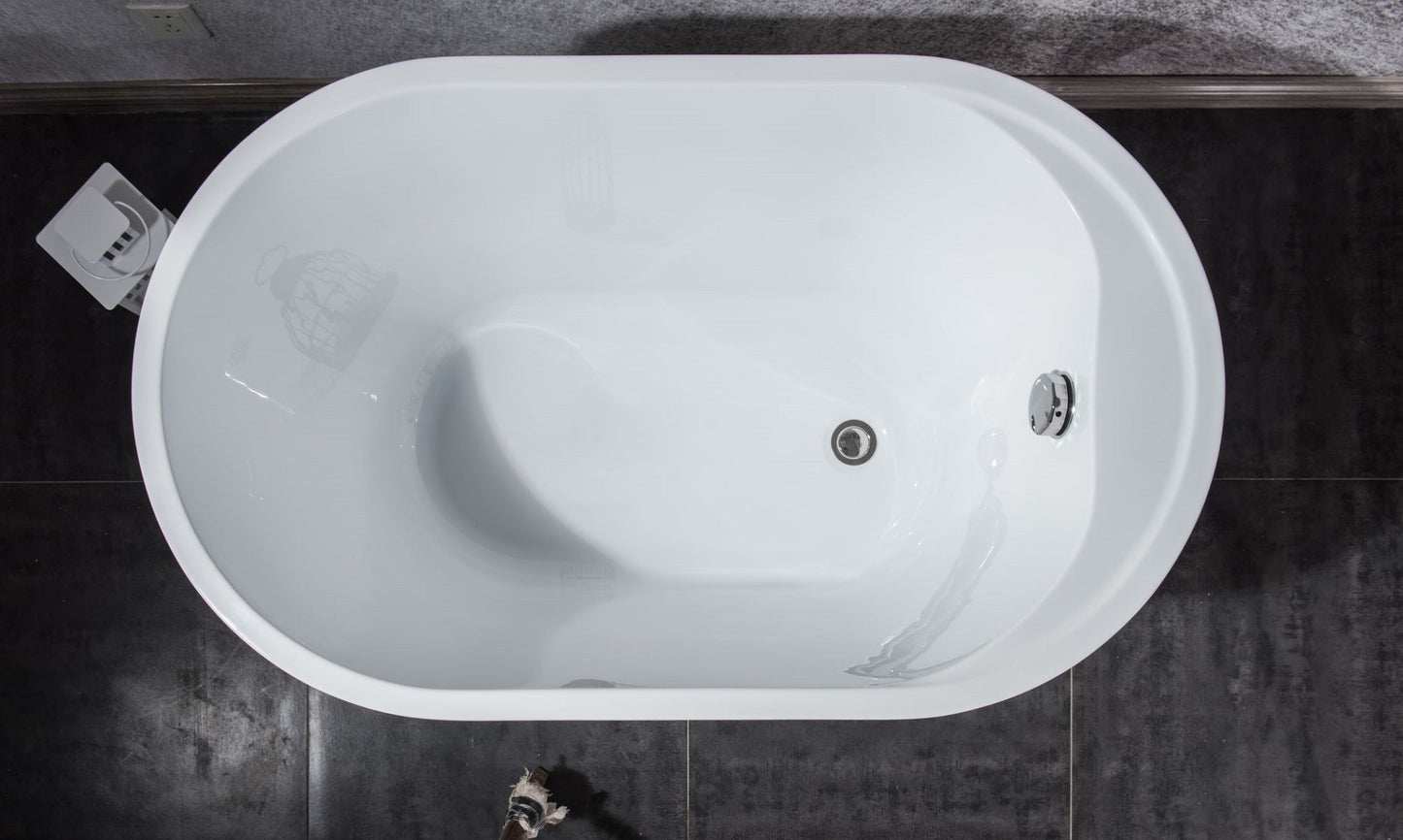 Contemporary Design Acrylic Flatbottom   Bathtub in White