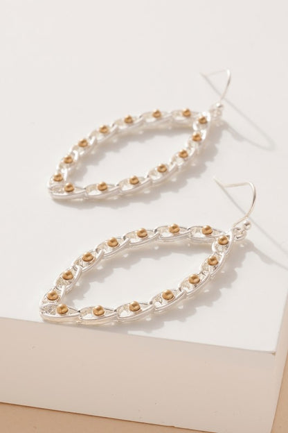 Leaf Shaped Chain Dangling Earrings