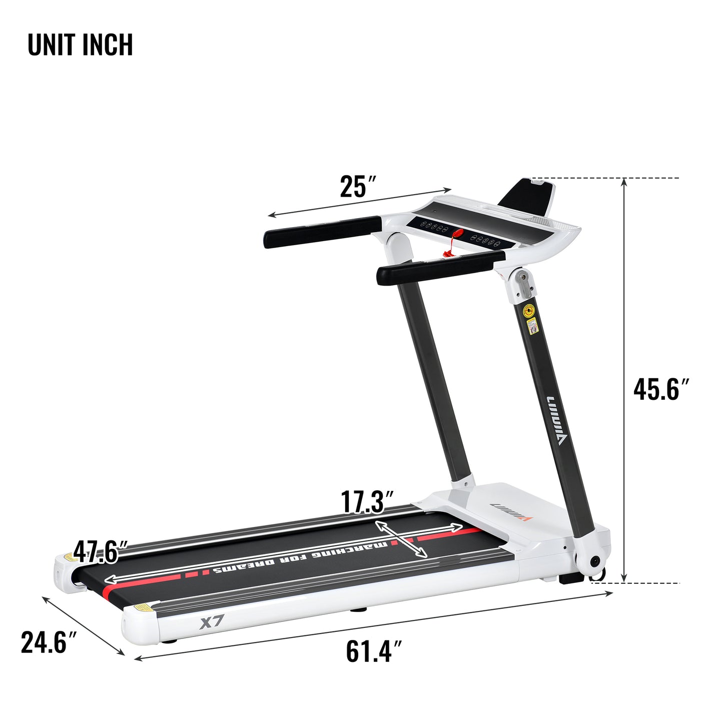 Folding Electric 3.5HP Treadmill Medium Running Machine Motorised Gym 330lbs；Portable Compact Treadmill Foldable for Home Gym Fitness Workout Jogging Walking,Electric Motorized Power 14KM/H