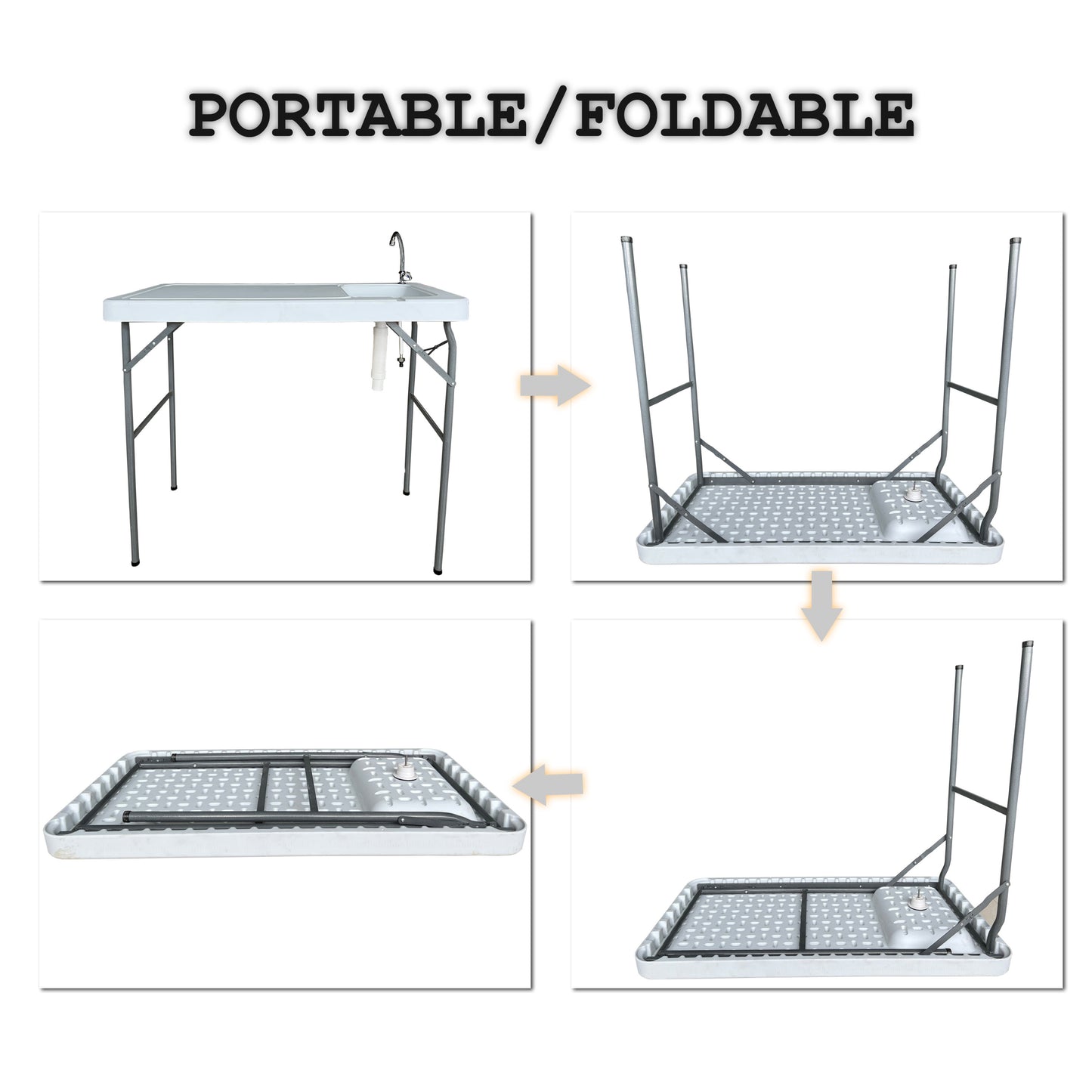 Outdoor Fish and Game Cutting Cleaning Table w/Sink and Faucet