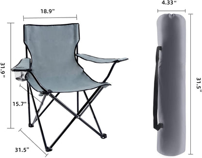 YSSOA Portable Folding Grey Camping Chair, Large
