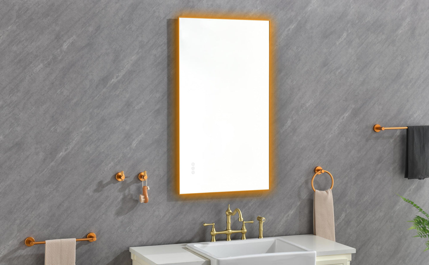 Super Bright Led Bathroom Mirror with Lights, Metal Frame Mirror Wall Mounted Lighted Vanity Mirrors for Wall, Anti Fog Dimmable Led Mirror for Makeup, Horizontal/Verti