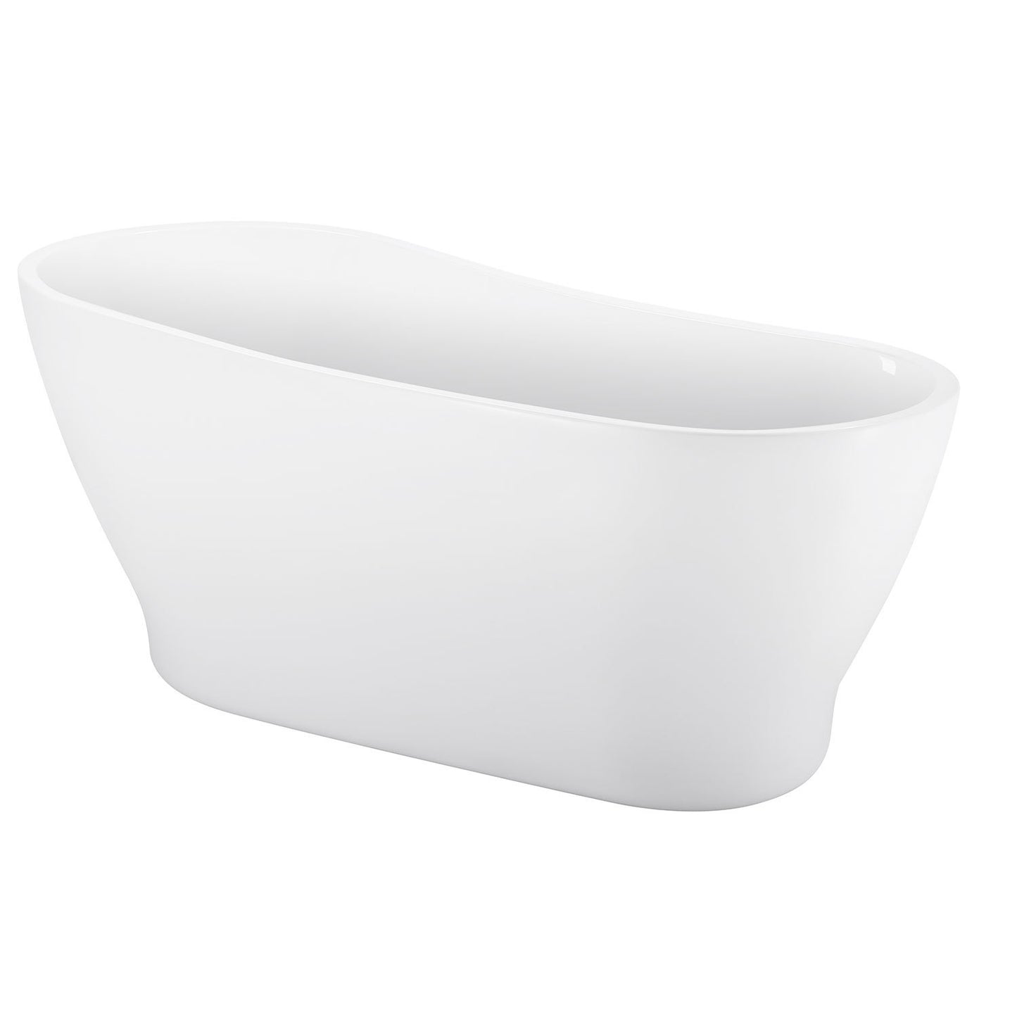 59" 100% Acrylic Freestanding Bathtub，Contemporary Soaking Tub，white Bathtub