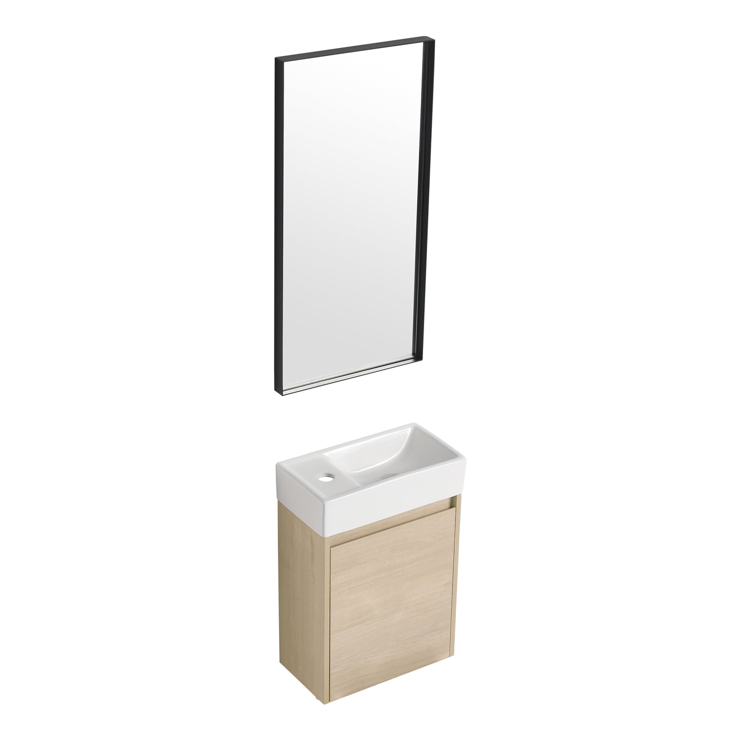 Bathroom Vanity With Single Sink,16 Inch For Small Bathroom,