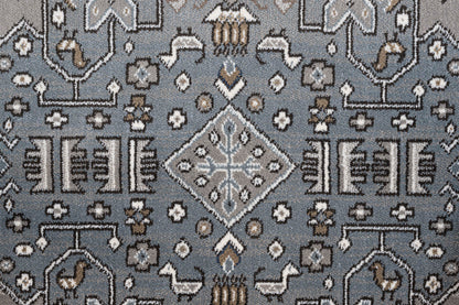 Gabriella Medallion Grey, Blue, Ivory and Beige Viscose Area Rug 8x10