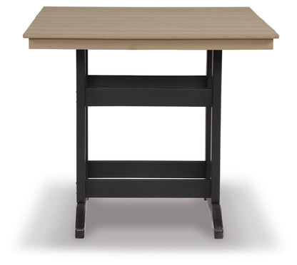 Ashley Fairen Black/Driftwood Contemporary Trail Outdoor Counter Height Dining Table P211-632