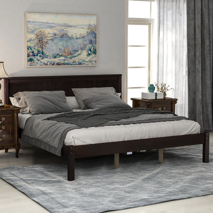 Platform Bed Frame with Headboard , Wood Slat Support , No Box Spring Needed ,Queen,Espresso（OLD SKU:WF191420AAP）