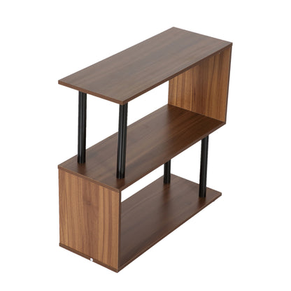 2-Tier Geometric Bookcase, Chestnut