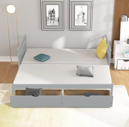 THE TWIN BED CAN BE EXPANDED WITH 2 DRAWERS