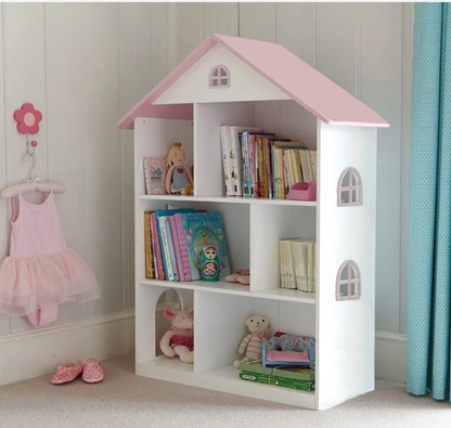 Kids Funnel Veronica Girls Pink Roof Dollhouse Bookcase