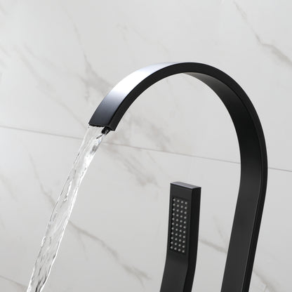 Single Handle Floor Mounted Clawfoot Tub Faucet with Hand shower