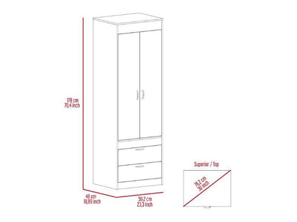 Willow Grove 2-Drawer Armoire Light Gray