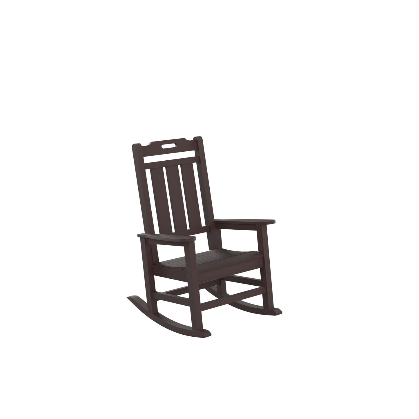 Presidential Rocking Chair HDPE Rocking Chair Fade-Resistant Porch Rocker Chair, All Weather Waterproof for Balcony/Beach/Pool Brown