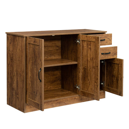 Modern Wood Buffet Sideboard with 2 doors&1 Storage and 2drawers -Entryway Serving Storage Cabinet Doors-Dining Room Console, 43.3 Inch, Dark Walnut