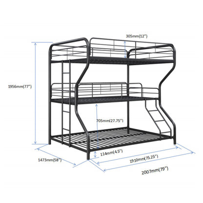 Furniture   Triple Bunk Bed, FULL/Twin/FULL, black