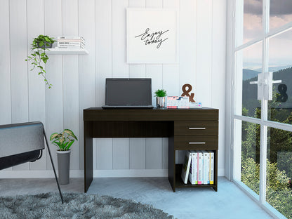 Berkeley 1-Shelf 2-Drawer Computer Desk Black Wengue