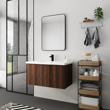 Modern Design 36 Inch Float Mounting Bathroom Vanity With Sink Soft Close Door,2 Doors-00636CAW（KD-Packing）