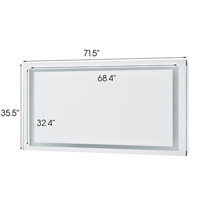 Bathroom Vanity LED Lighted Mirror-72*36