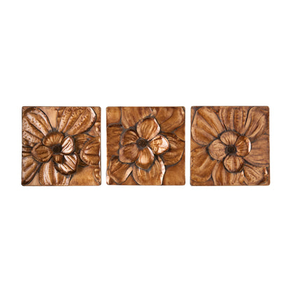 Magnolia Wall Panel 3pc Set - Gold