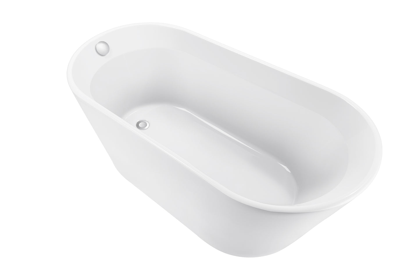 69" 100% Acrylic Freestanding Bathtub，Contemporary Soaking Tub，white Bathtub