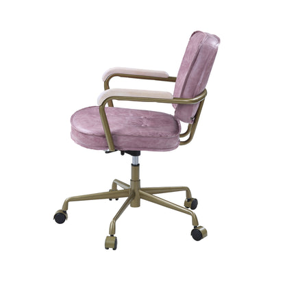 ACME Siecross Office Chair in Pink Top Grain Leather OF00400