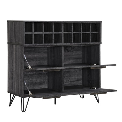 Annabelle Mid Century Modern Wine Rack Bar Cabinet