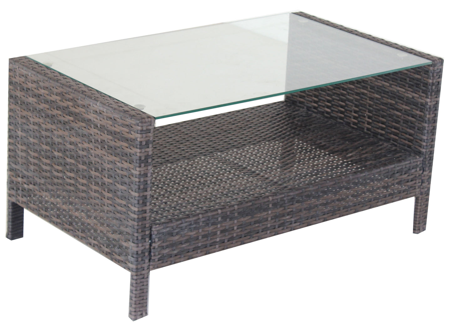 Outdoor patio Furniture  Coffee Table with clear tempered glass