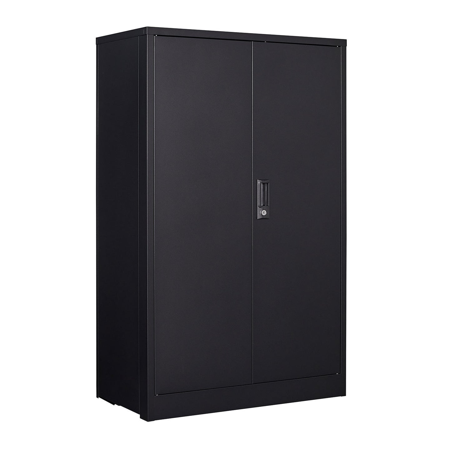 Metal Storage Cabinet with Locking Doors and Adjustable Shelf, Folding Filing Storage Cabinet with Wheels, Rolling Storage Locker Cabinet for Home Office,School,Garage, Black