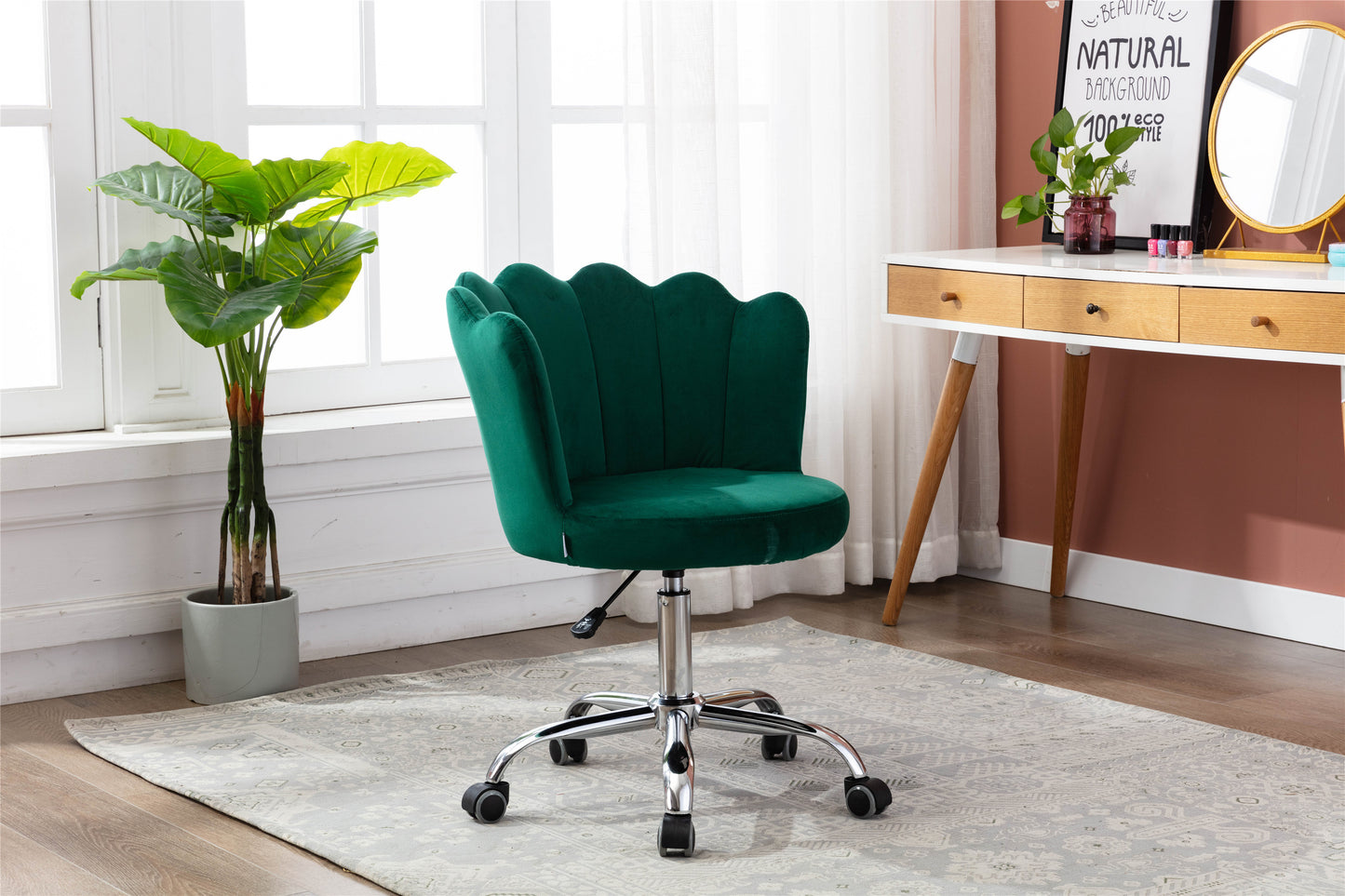 COOLMORE   Swivel Shell Chair for Living Room/Bed Room, Modern Leisure office Chair  Green