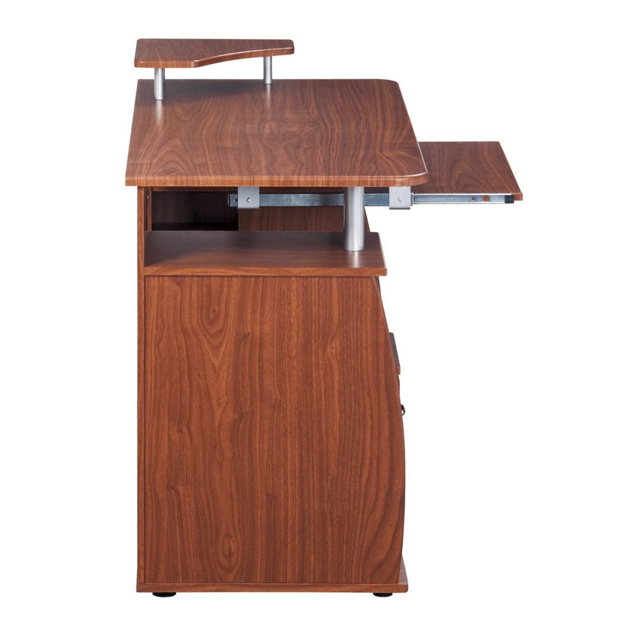 Techni Mobili Complete Computer Workstation Desk With Storage, Mahogany