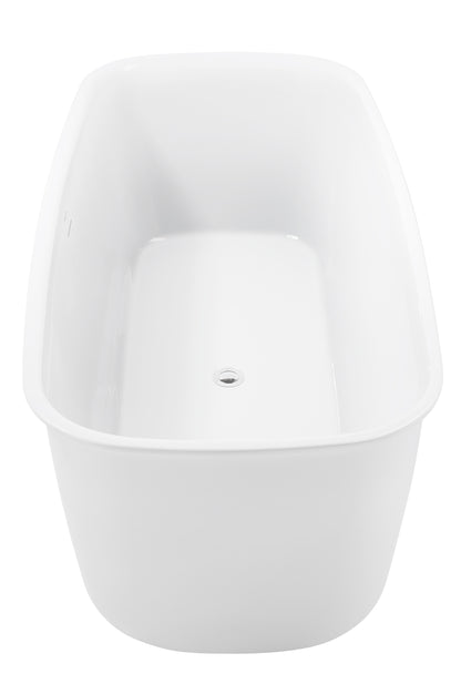 63" 100% Acrylic Freestanding Bathtub，Contemporary Soaking Tub，white bathtub