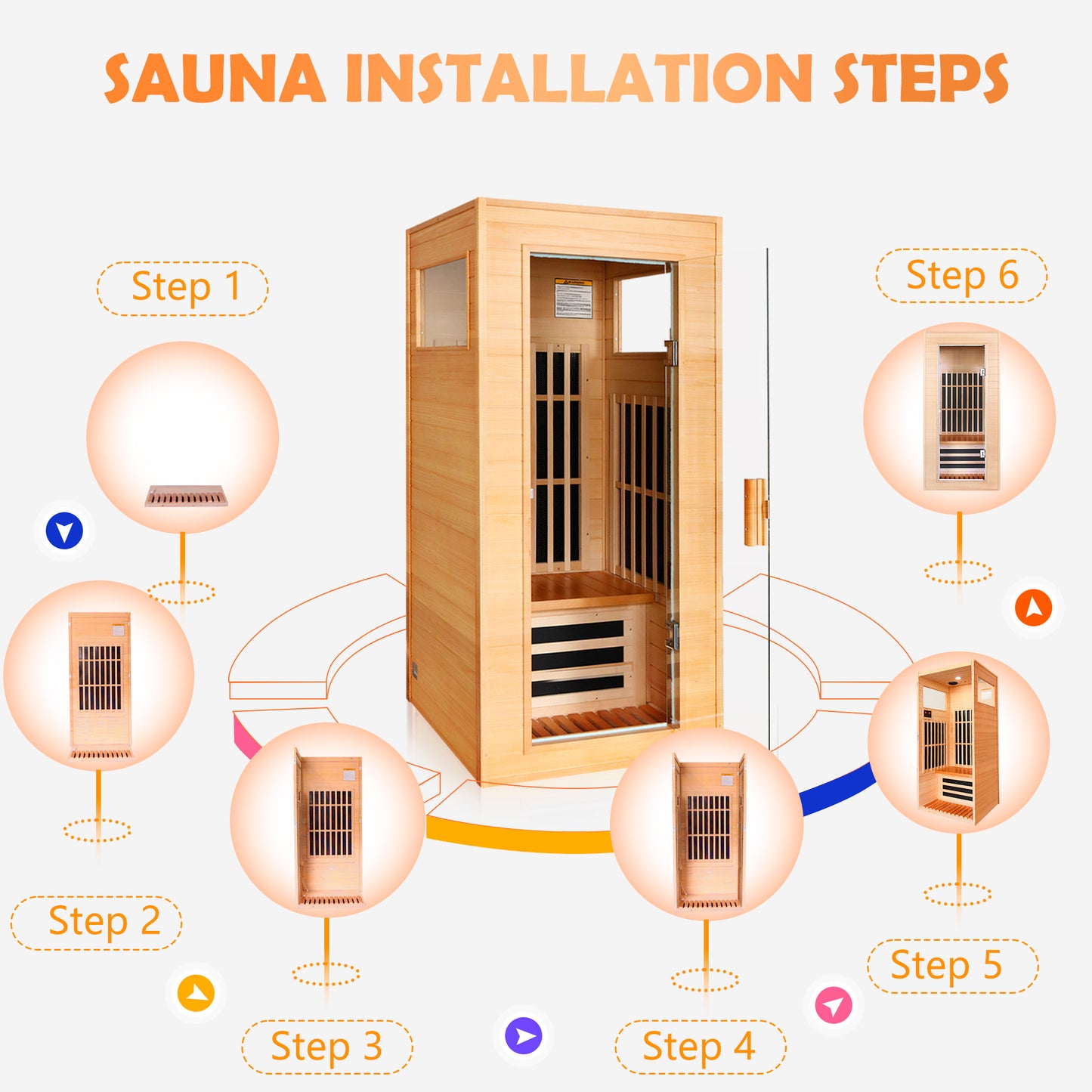 Single Graphene Far Infrared Sauna Room Dual Audio Bluetooth