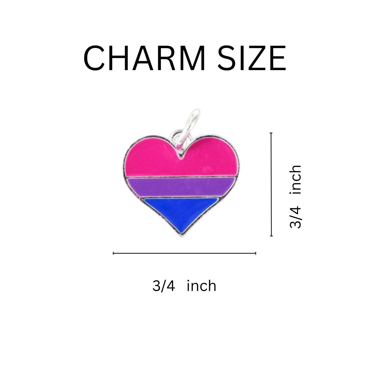 Bisexual Heart Shaped Charms by Fundraising For A Cause