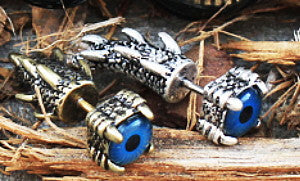 Gothic Dragon Claw Blue Evil Eye Fake Taper by Fashion Hut Jewelry
