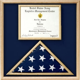 US Marine Corp Flag and Certificate Display Case/ award case. by The Military Gift Store