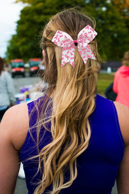 25 Breast Cancer Pink Ribbon Hair Bows by Fundraising For A Cause