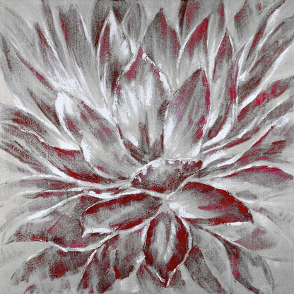 Red and gray flower - 32x32 Print on canvas
